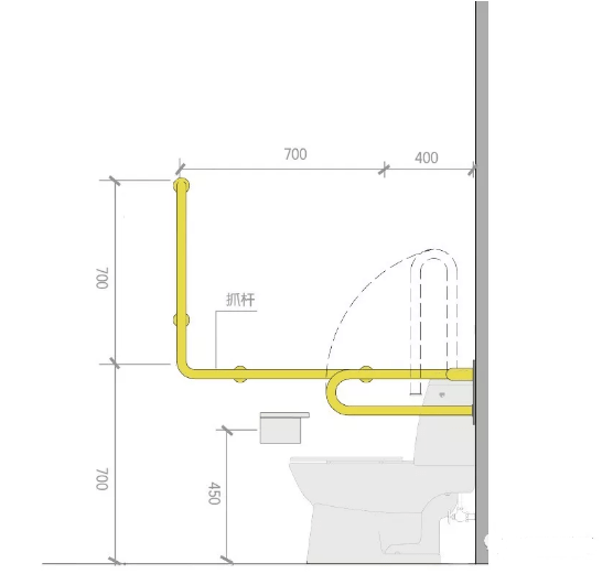 無障礙坐便器側(cè)立面